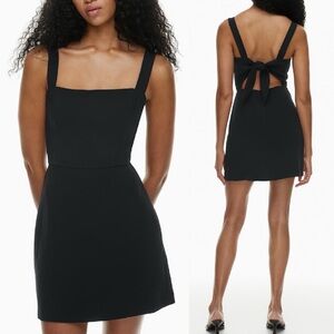 Aritzia Wilfred Aperature Tie-back Dress Squareneck mini dress Black Sz 0